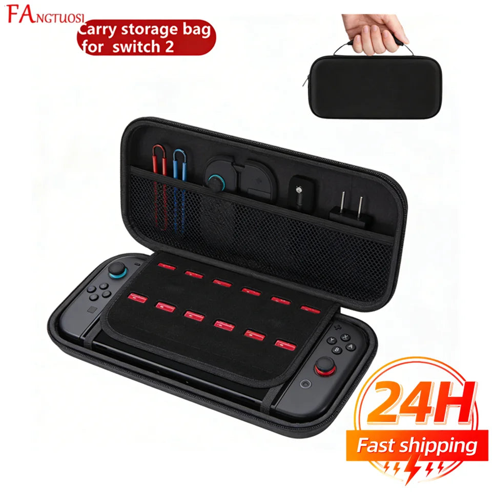 Travel Carrying Case For NS Switch 2 Console EVA Hard Shell Shockproof Storage Bag Protective Bag Pouch for Switch 2 Accessories