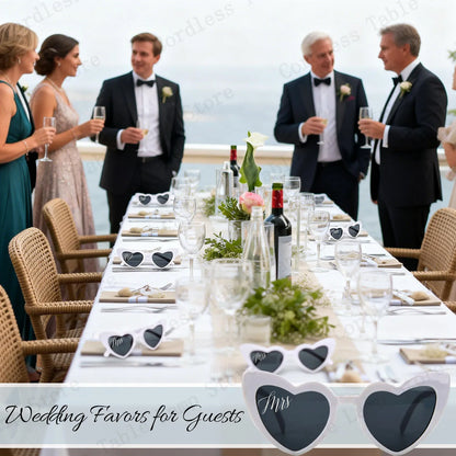12-120 Pcs Wedding Heart Sunglasses Mr/Ms Bride Glasses Wedding Gift for Guest Bridesmaid Heart Glasses Just Married Party Favor