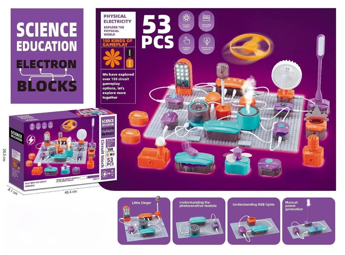 VATOS Science Circuit for Kids DIY Electronics Exploration Kit 150+ Project Physics Experiment Circuit Board Educate Toy Ages 6+