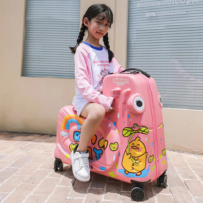 Trojan Horse Children Trolley Case 20/22/24 inch Riding Suitcase Universal Wheel can ride can sit Luggage Travel Suitcase