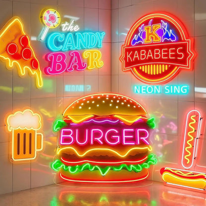 Custom LED Neon Sign Large Size Business Logo Commercial Grade Signage Restaurant Cafe Bar Office Storefront Decor Wall Light