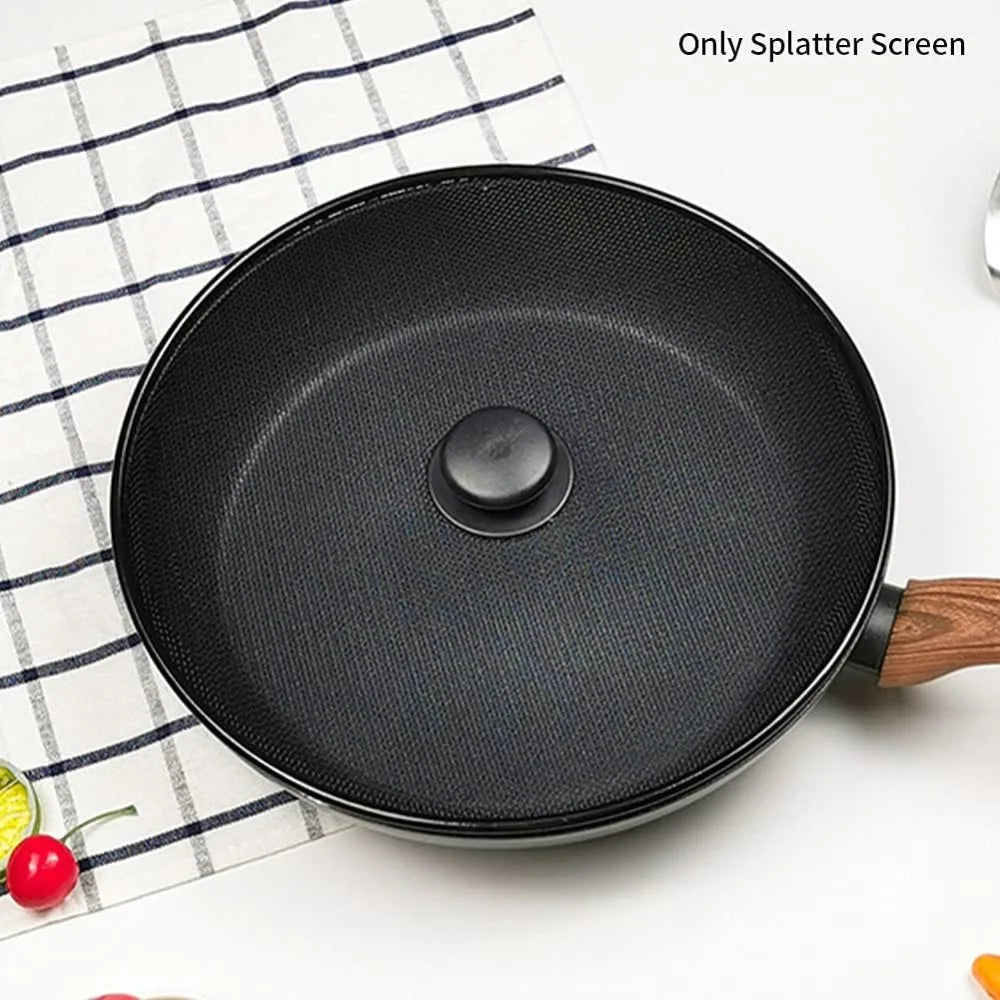3Pcs 25+29+33cm Splatter Screen, Frying Pan Splatter Screen, Splash Guard Lid with Knob, Extra Fine Mesh Splash Guard Pot Lid