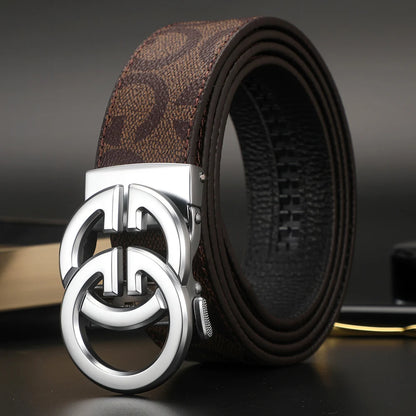 2024 New business Male Famous Style Metal Automatic Buckle Luxury Brand Women Belt Genuine Leather Belts for Men Strap jeans