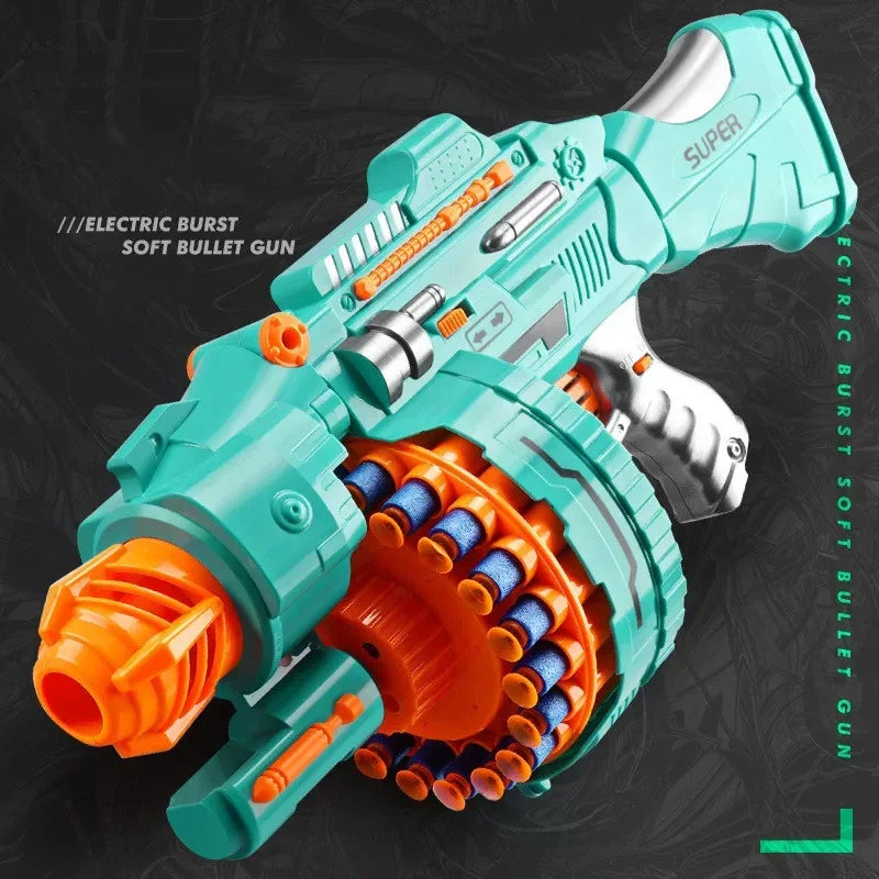 Children's Electric Continuous Shooting Toy Gun Suction Cup Soft Bullet Gun Explosion Gun BB Guns Gifts for Kids