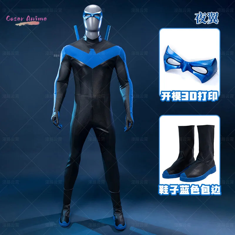 Nightwing Cosplay Costume Uniform Halloween Carnival Party Christmas Play Role Clothes Clothing