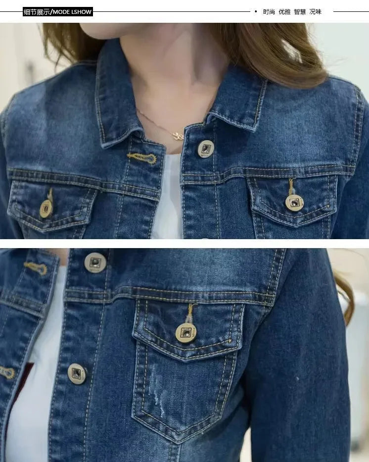 Women Plus Size Denim Jacket & Coat Casual Streetwear Full Sleeve Breathable Autumn Fashion OEM Supplier Made in Pakistan