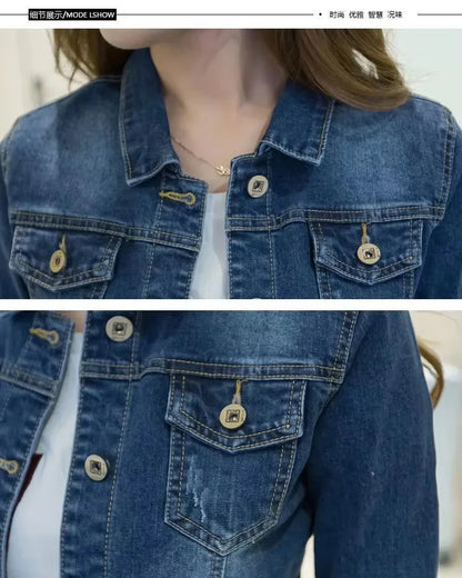 Women Plus Size Denim Jacket & Coat Casual Streetwear Full Sleeve Breathable Autumn Fashion OEM Supplier Made in Pakistan
