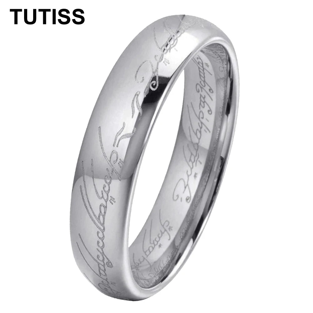 TUTISS 6/8mm Men Women Popular Engraving Ring Tungsten Wedding Band Domed Polished Stocks On Hand