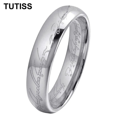 TUTISS 6/8mm Men Women Popular Engraving Ring Tungsten Wedding Band Domed Polished Stocks On Hand
