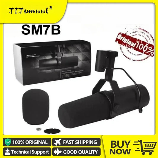 SM7B Microphone Dynamic Microphone Podcast Studio Set for Live/Stage Recording Podcasting Cardioid Black Metal Microphone