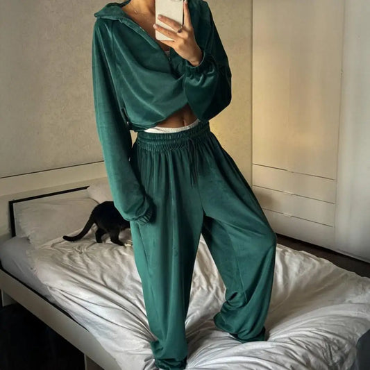 Casual Pants Suit 2026 Spring Autumn Cardigan Sweatshirts Sports Women Fashion Street Long-sleeved Jacket Trousers Two-piece Set