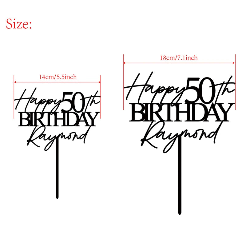 Personalized Birthday Cake Topper Happy Birthday Cake Topper 18th Birthday Cake Topper 50th Birthday Cake Topper