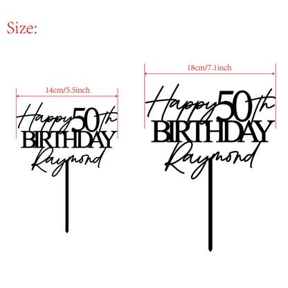 Personalized Birthday Cake Topper Happy Birthday Cake Topper 18th Birthday Cake Topper 50th Birthday Cake Topper