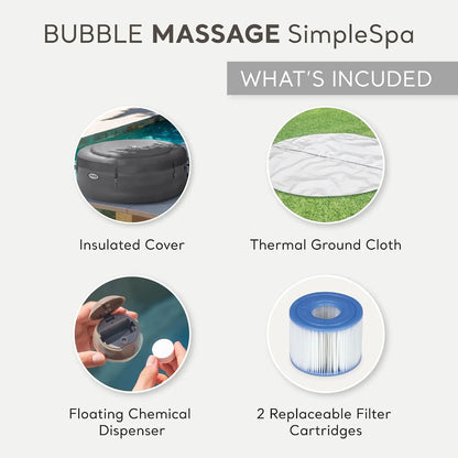 SimpleSpa 6 Person Inflatable Hot Tub, Portable Spa with 140 Jets, Custom