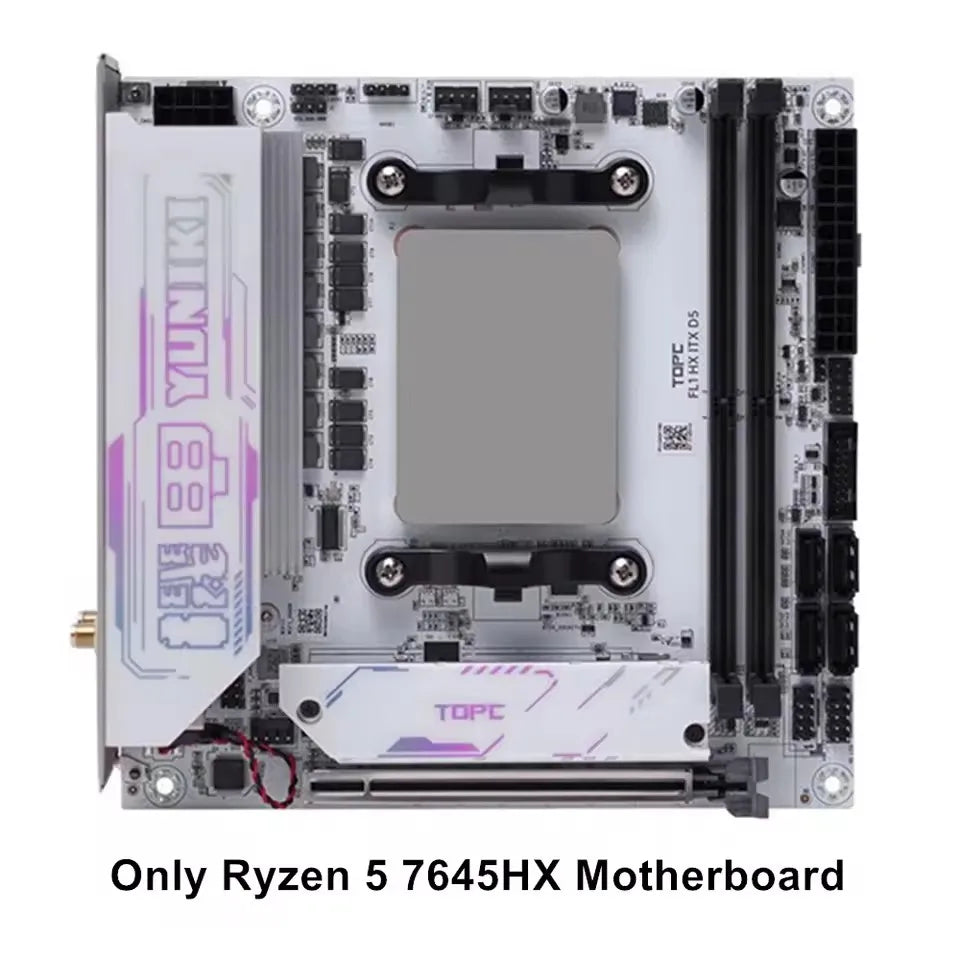 Topton 4-Bay NAS Gaming Motherboard AMD Ryzen 9 8945HX R7 7745HX 2*M.2 NVMe 4*SATA PCIe4.0X16 2.5G LAN WiFi6E Mini ITX Mainboard