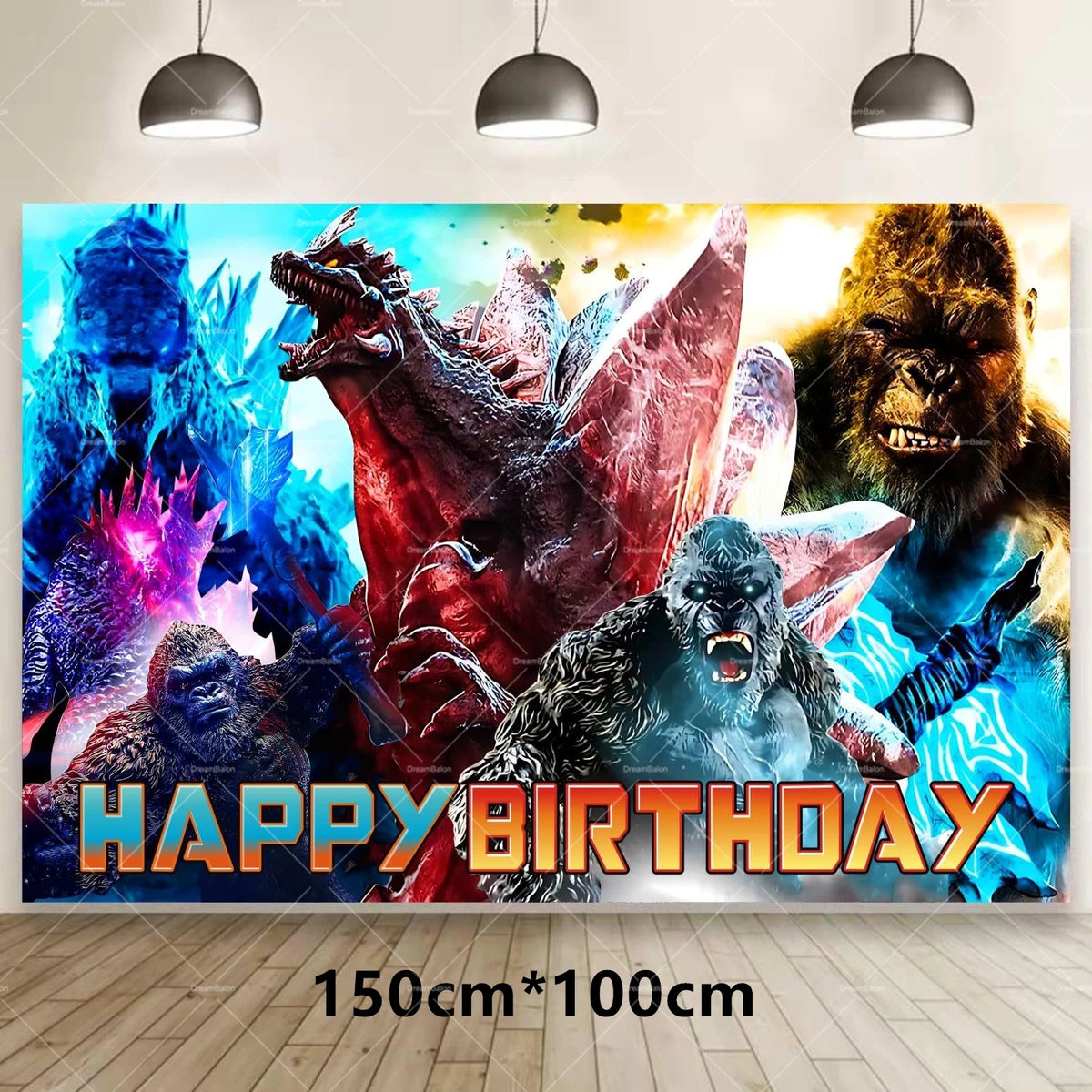 Monster Godzillaed Vs King Konged Happy Birthday Decoration Party Supplies Balloons Banner Backdrop Cake Topper Cup Plate Napkin