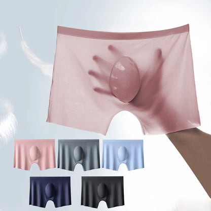 Mens Boxer Shorts Ice Silk Men Panties Seamless Sexy Underwear Man Underpants Panties Male Ultra-thin Breathable Briefs