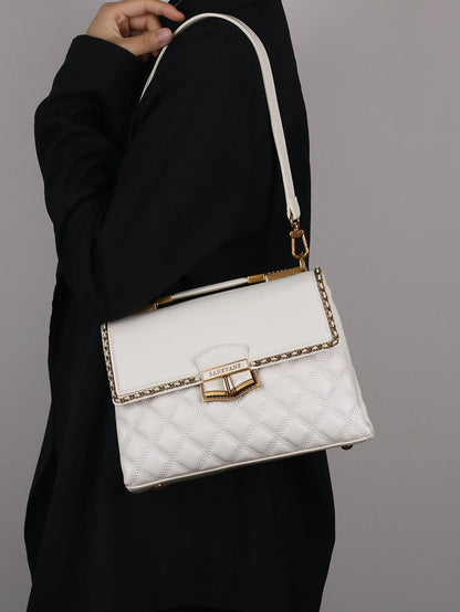 Luxury fashion elegant handbag retro rhombus design ladies shoulder bag advanced temperament bag heavy industry lock flip handba