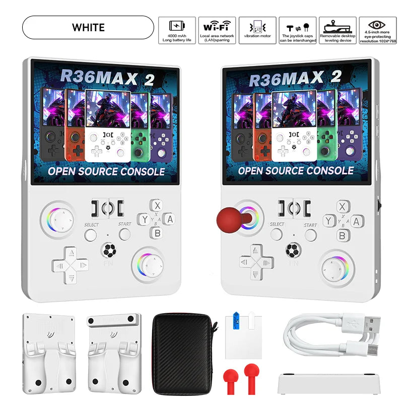 MAXⅡ 2026 Newest  4.5 Inch Retro Handheld Game Console 1024x768 IPS HD Screen Portable Open Source Linux System with 2*Joys