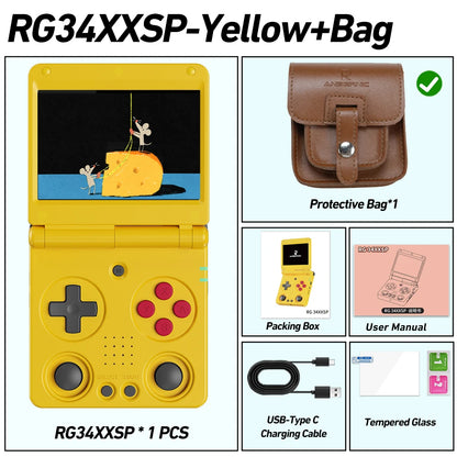 Anbernic RG34XXSP 3.4-Inch IPS Linux 64-bit Game Console H700 Quad-Core 1GB Retro Game Player HD-Connect To TV RG 34XXSP 3300mAH