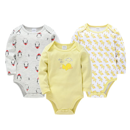 3/5/6 Pcs/Set  Baby Girls Clothing Set Red Deer Christmas Cute Printing Baby Bodysuit Long Sleeve Kids Rompers Cotton for 3-24M