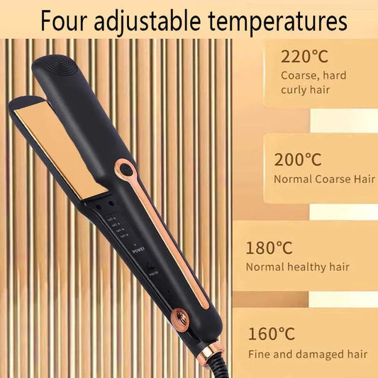 Negative Ion Hair Straightener Curling Iron Ceramic Flat Iron Negative Ion Wide Plate Temperature Adjustable Hair Straig