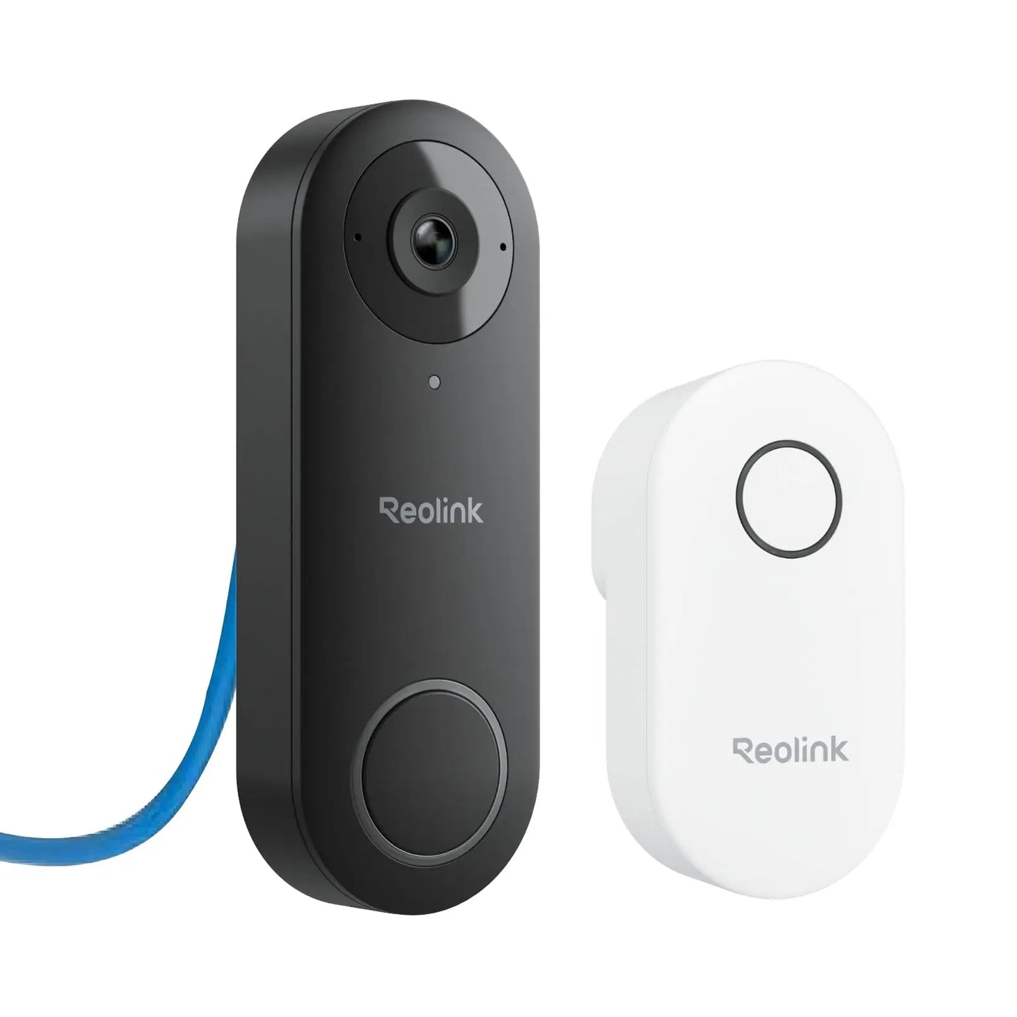 REOLINK Smart 5MP PoE Video Doorbell IP Security Camera Chime, Black 4:3 White 3:4 Aspect Ratio 2-Way Talk Secured Local Storage