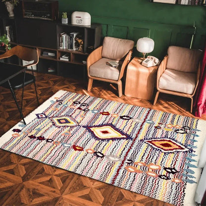 Bohemian Style Non-slip Rug Pastoral Persian Style Non-slip Doormat Suitable for Living Room Sofas and Bedroom Coffee Tables