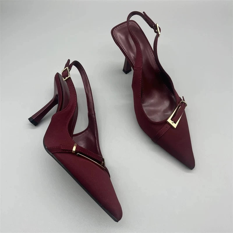 New Summer Fashion Solid Color Casual Women's Sandals Brand Buckle Designer 2026 Everyday Comfortable Office Women's High Heels