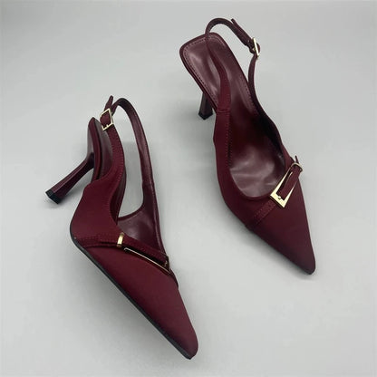 New Summer Fashion Solid Color Casual Women's Sandals Brand Buckle Designer 2026 Everyday Comfortable Office Women's High Heels