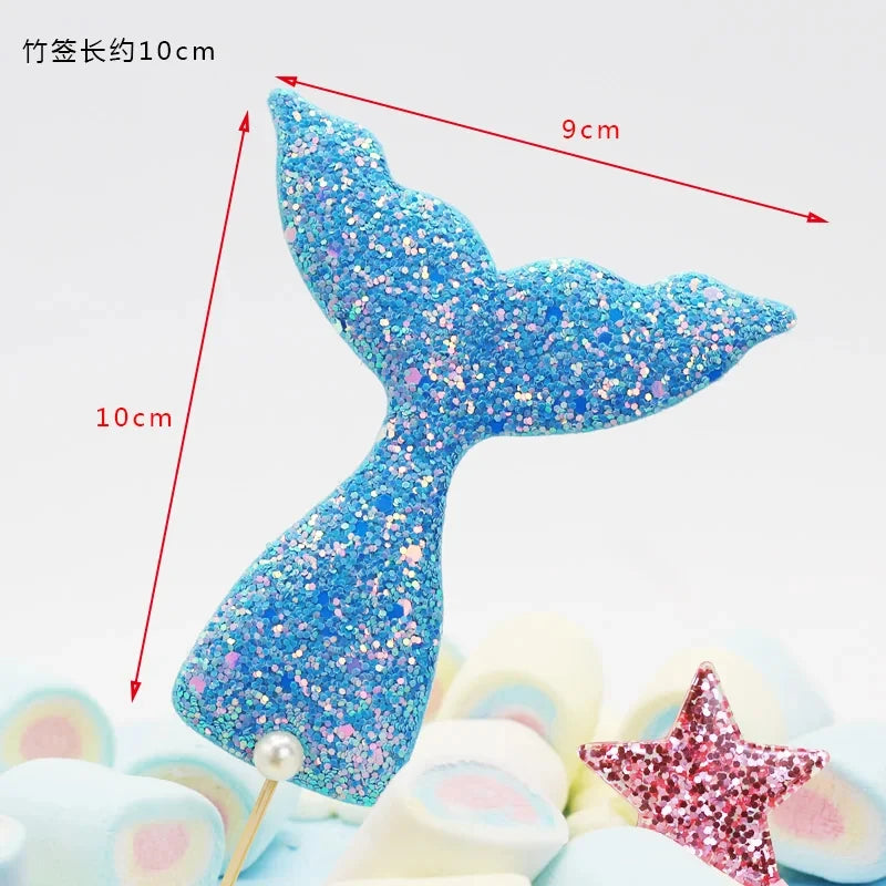 Mermaid Cake Decoration Kawaii Doll Mermaid Birthday Cake Toppers Girls Happy Birthday Party Supplies Creative Dessert Supplie