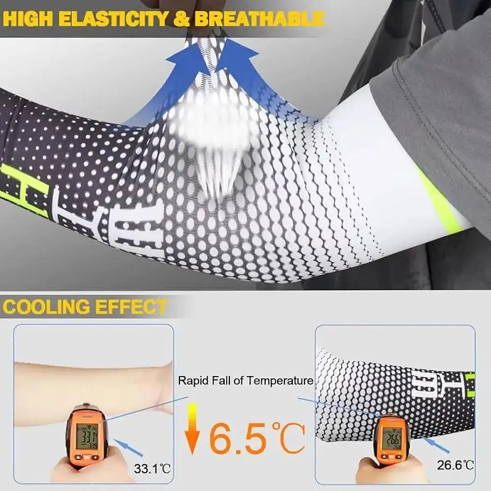 1/3Pairs Unisex Cycling Running Sports Sleeve Arm Cooling Sleeves UV Sun Protection Cuff Cover Protective Elastic Arm Sleeves