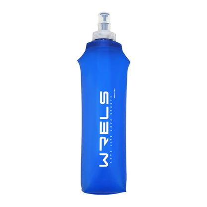 WRELS Foldable Silicone Water Bottle Outdoors Traveling Sport Running Cycling Kettle Water Bottle BPA Free 500ml With Straw