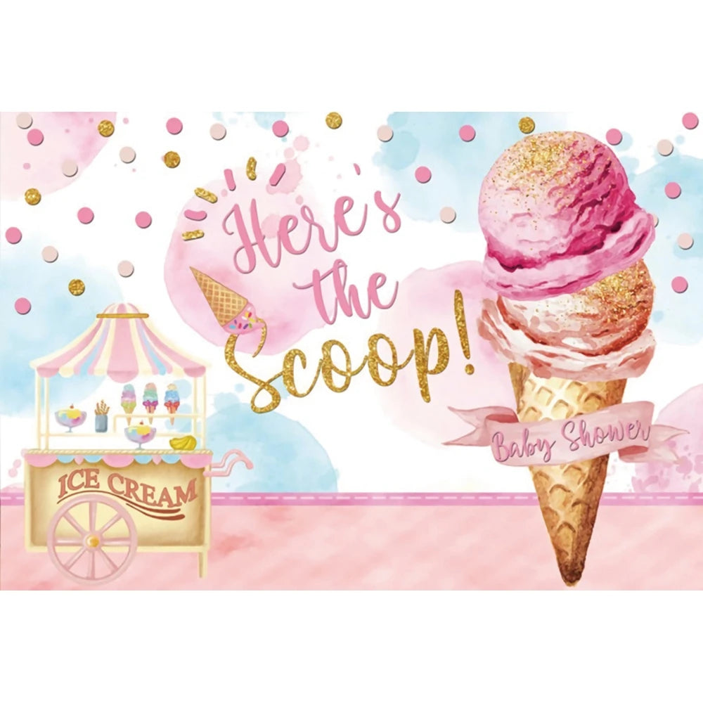 Candy Bar Baby Shower Birthday Backdrop Ice Cream Car Donuts Lollipop Party Photo Background Cake Table Decor Photography Props