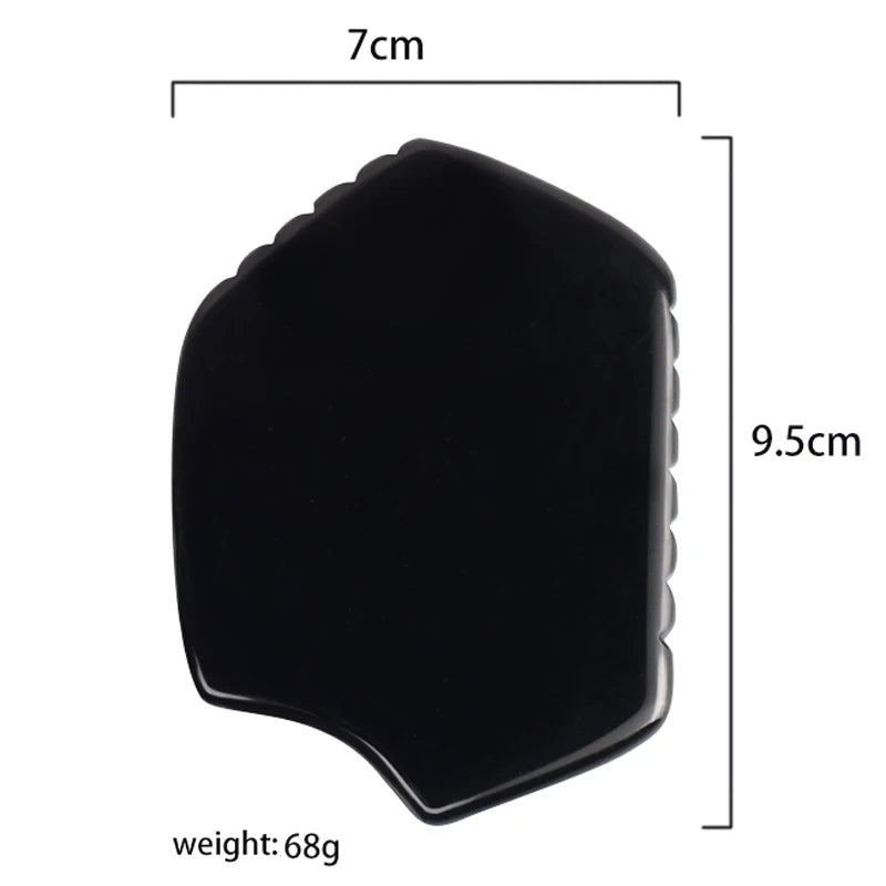 Wholesale Various Shape Black Obsidian Face Gua Sha Tool Sawtooth SPA Massager Acupuncture Facial Beauty Product For Health Care