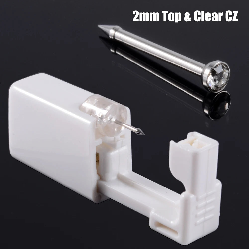 Disposable Safe Sterile Piercing Unit For Nose Studs Piercing Gun Tool Machine Kit Stud CZ Earrings Body Jewelry Easy Used 0.8mm
