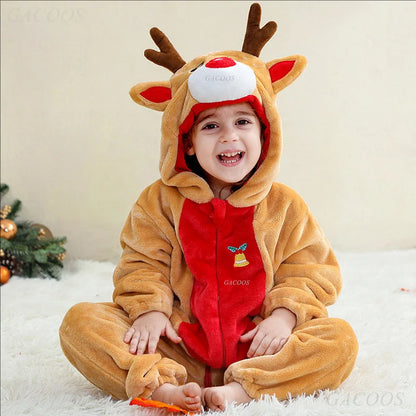 Cartoon Flannel Baby Rompers Unicorn Rabbit Dinosaur Pajamas Cotton Baby Boy Girls Animal Costume Baby Jumpsuit Kigurumi Outfits