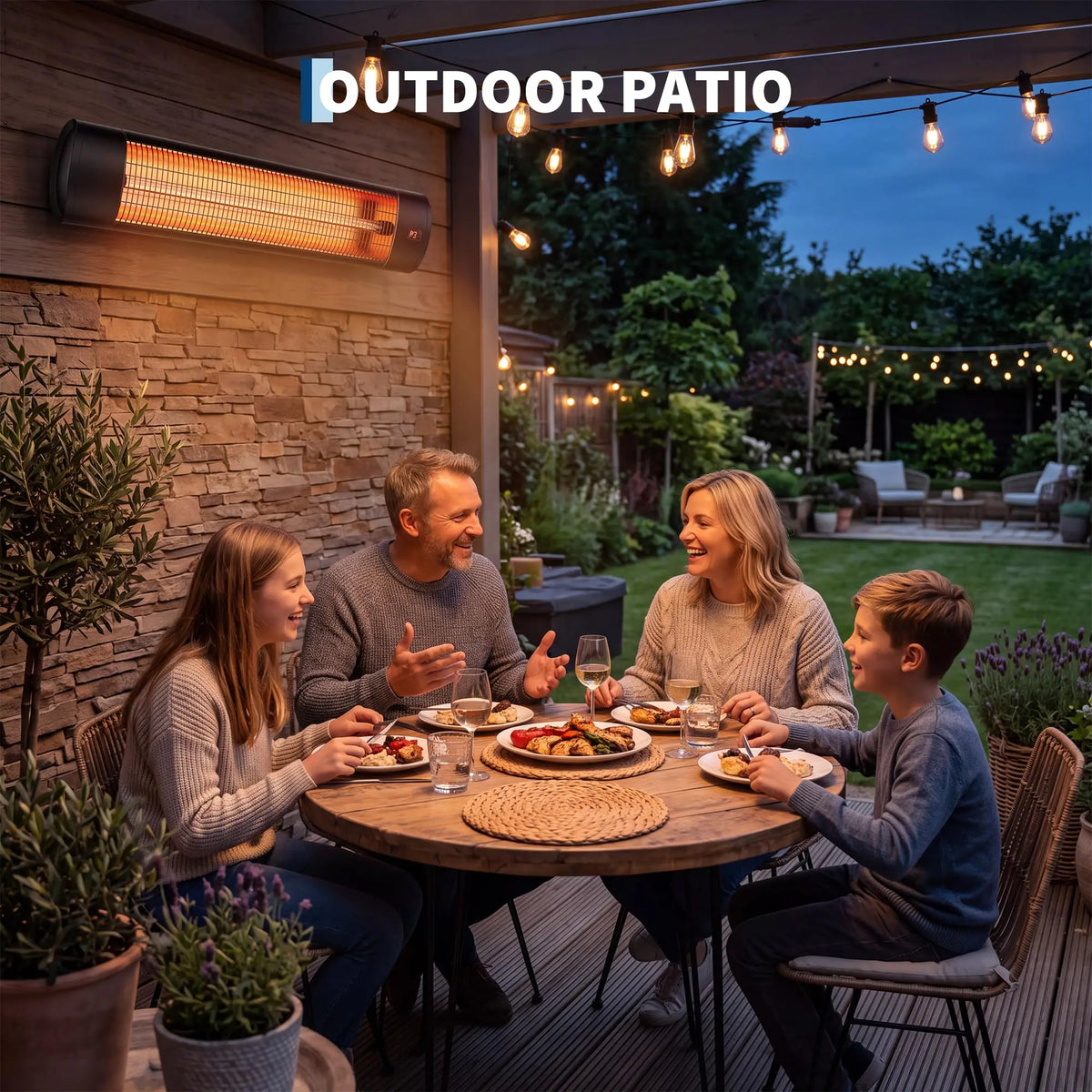 1500W Carbon Fiber Infrared Patio Heater Outdoor Electric Wall Mount With Remote, 24h Timer, 3 Heat Modes For Garage Porch Areas