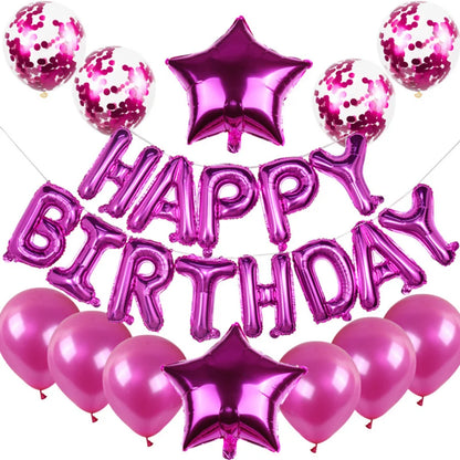 16inch Happy Birthday Decoration Balloons Pink Blue Letter Foil Ballons Set Birthday Party Decor Air Globos Balony Anniversaire
