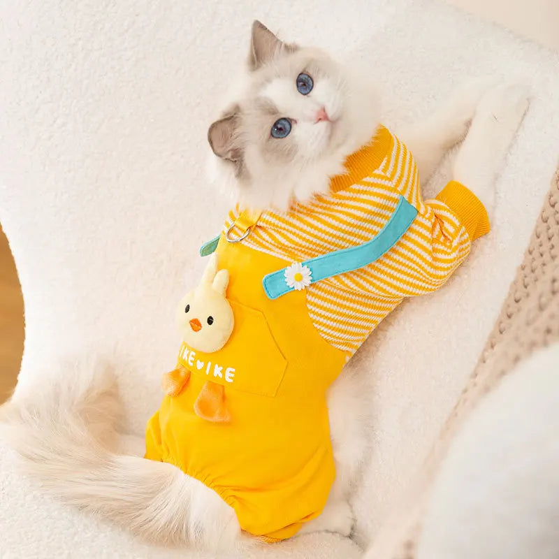 Striped Dog Romper Jumpsuit | Luxury Puppy Costume Sweatshirt | Chihuahua & French Bulldog Outfit