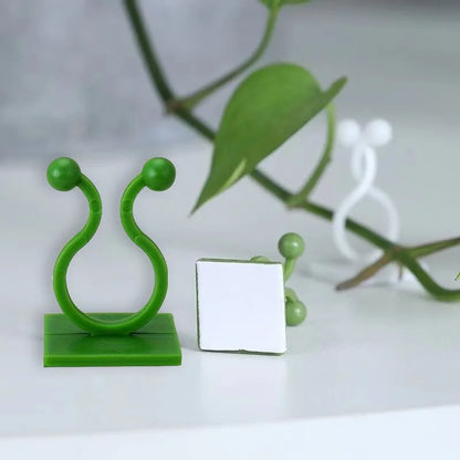 30pcs Invisible Plant Climbing Wall Hooks - Self-Adhesive, Reusable, Adjustable Vines Traction Holders for Indoor Outdoor Garden