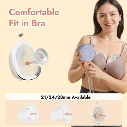 NCVI 2025 Hands Free Wearable Breast Pump,Combined with Strong Motor and Wearable Cups, 4 Modes 9 Levels, 21/24/28mm, Low Noise