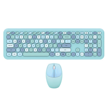 MOFii 1 Set 668 Wireless Keyboard and Mouse Combo, Gradient Keycaps Full Size Keyboard for Girls, 2.4G Plug and Play, US QWERTY