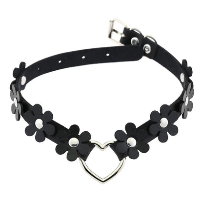 DIEZI Vintage Sweet Cool Hip Hop Rivet Choker Necklace Harajuku Gothic Club Black PU Leather Collar Torques Necklace Jewelry
