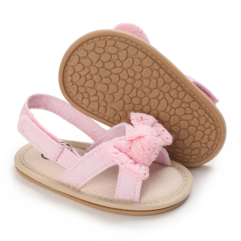 Summer 2026 Western Style Baby Korean Version Flower Princess Shoes Pink Open Toed Baby Girl Sandals