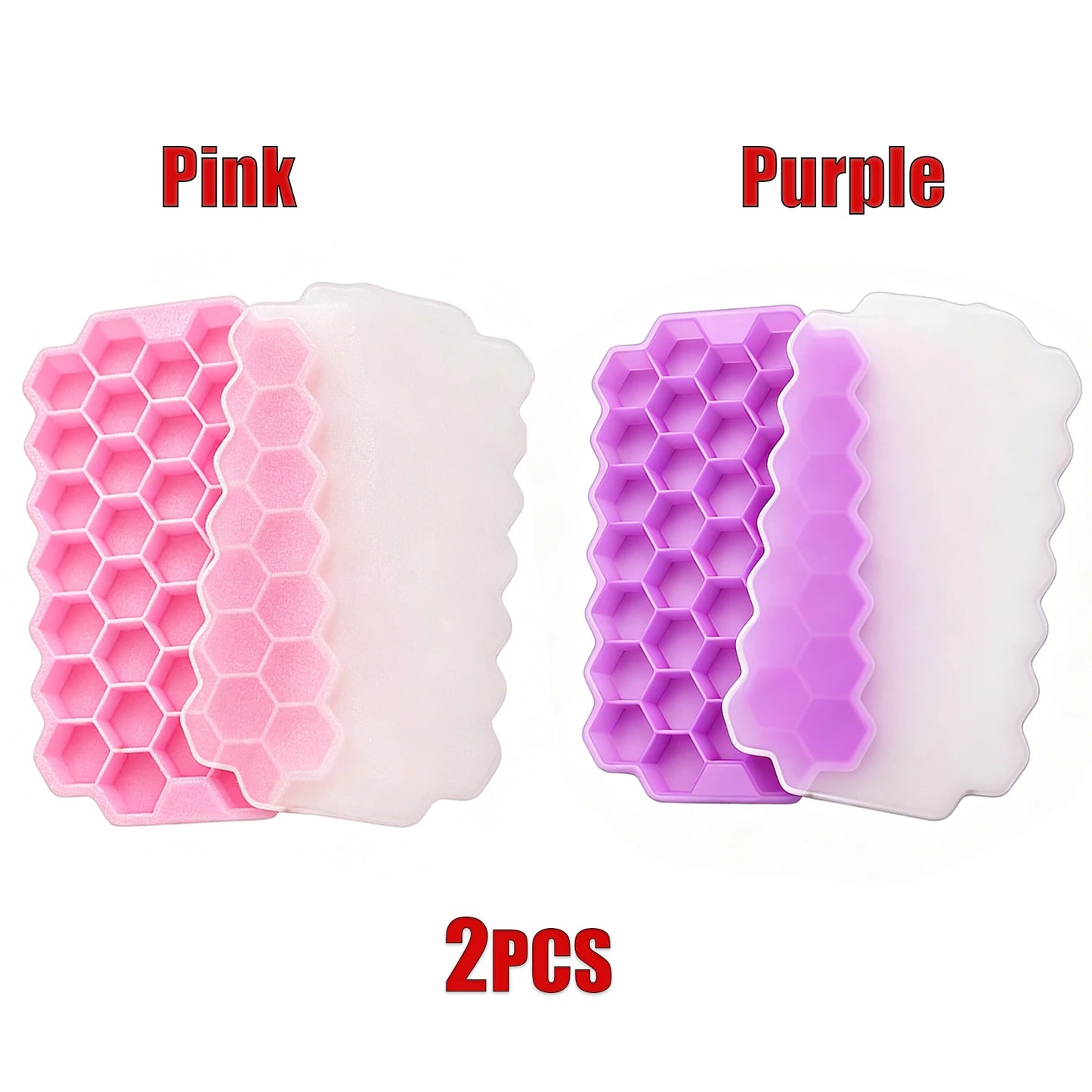 Honeycomb Ice Cube Trays with Lid Silicone Ice Cube Tray 37 Grids Reusable Ice Molds Ice Cube Mould for Coffee Whiskey Cocktails