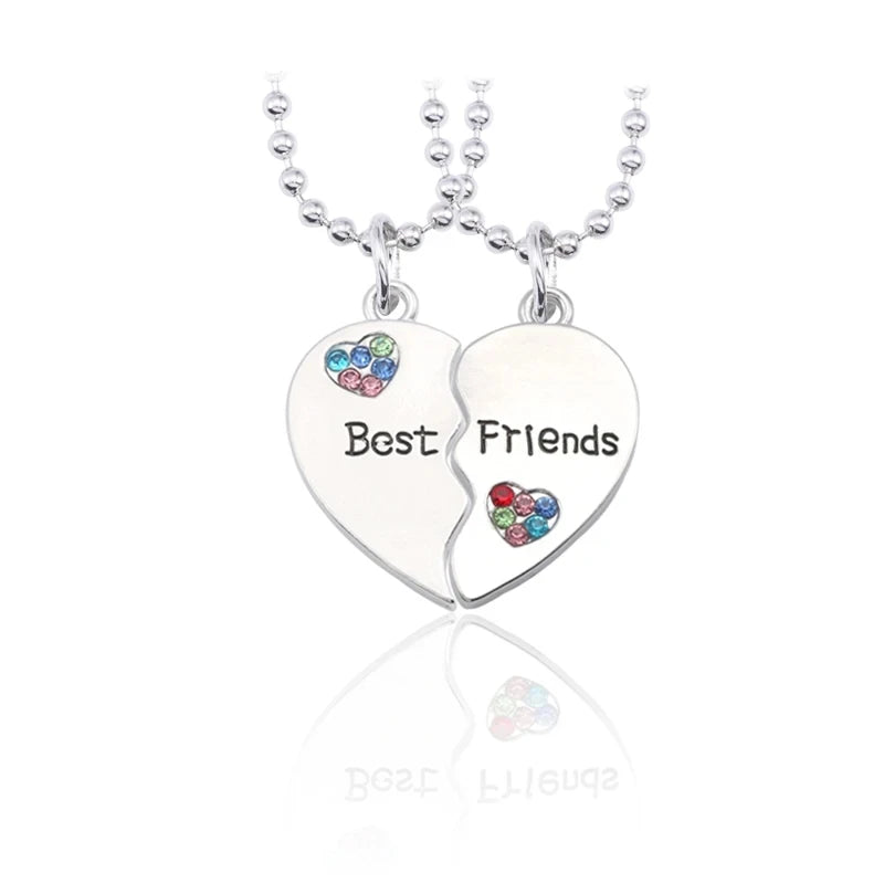 2pcs/set Splicing Necklace Necklace Heartbroken Pendant Necklace Men And Women Best Friends BFF Friendship Birthday Jewelry Gift