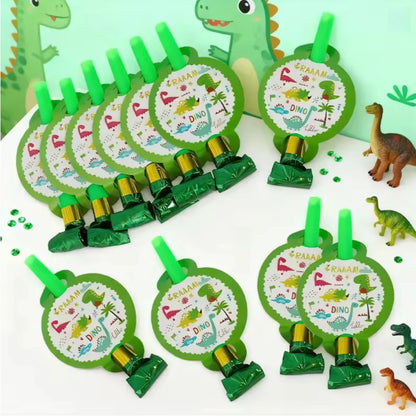 6/12/18PCS Dinosaur Party Blow Noisemakers Whistle Jungle Safari Theme Birthday Supplies Gift Party Favor Gifts Fun Photo Props