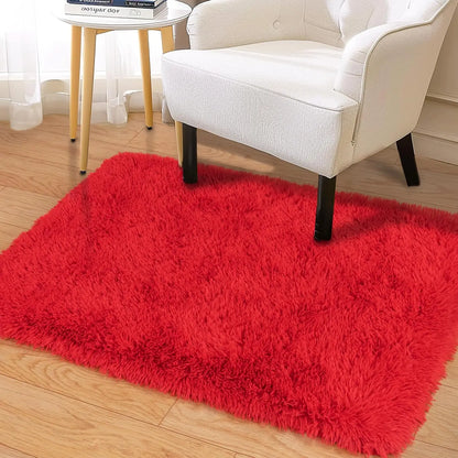 VIKAMA 50x80cm Red Wedding Carpet, Plush Bedroom Bedside Blanket, Proposal, Valentine's Day Party Decoration, Welcome Doormat