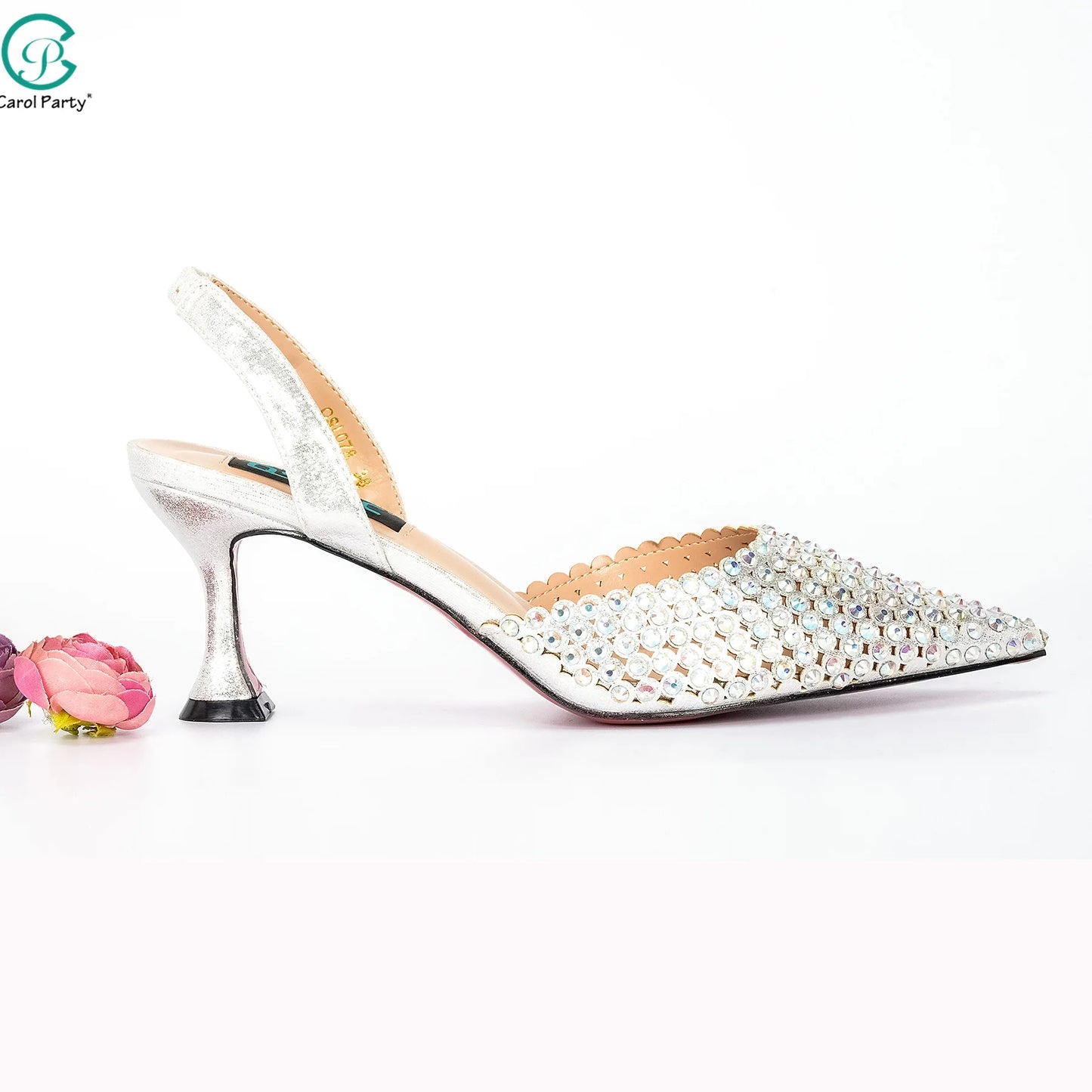 New Wine Red High Heels Shoes And Bag Dotted Crystal Wedding Party Spring, Summer, and Autumn Fashion Women's Noble Sandals